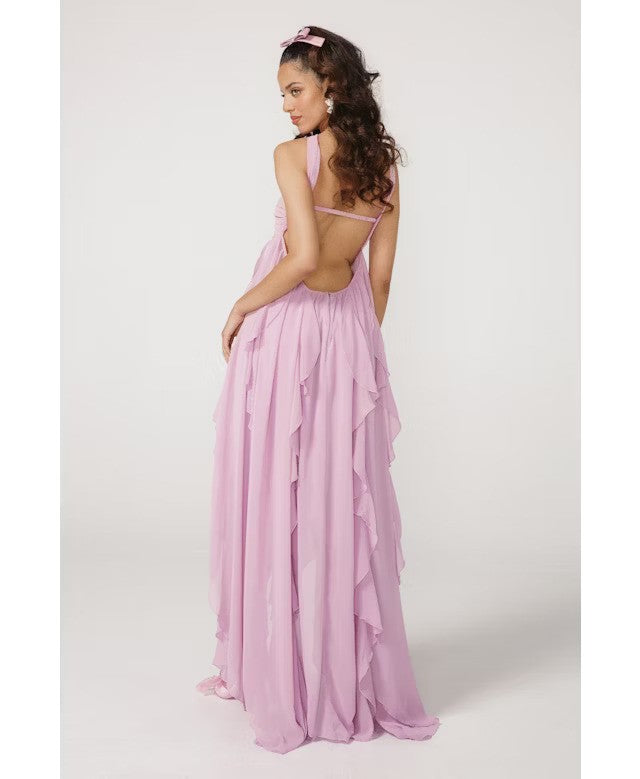 Astoria Backless Ruffle Maxi Dress