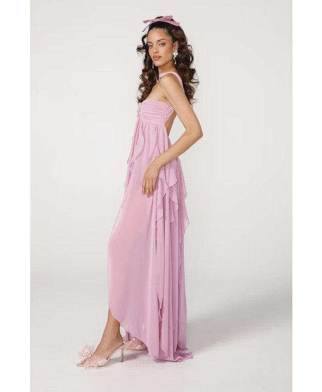 Astoria Backless Ruffle Maxi Dress