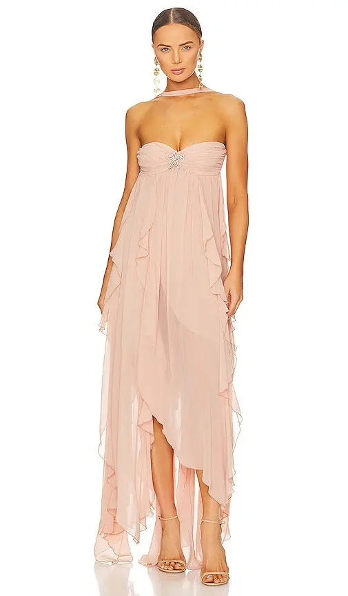 Astoria Backless Ruffle Maxi Dress