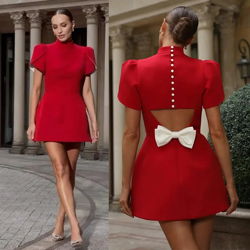 Amelia Bow Knot Mini Dress