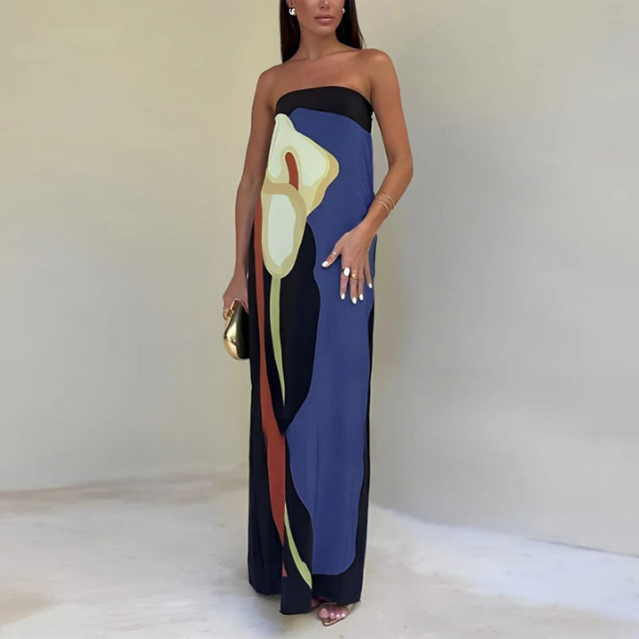 Natalie Abstract Print Maxi Dress