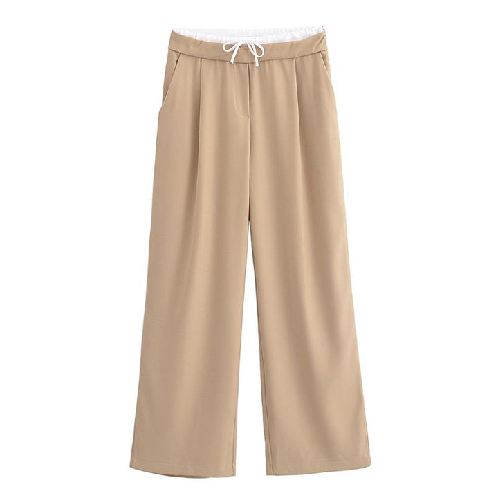 Low Rise Drawstring Wide Leg Pant