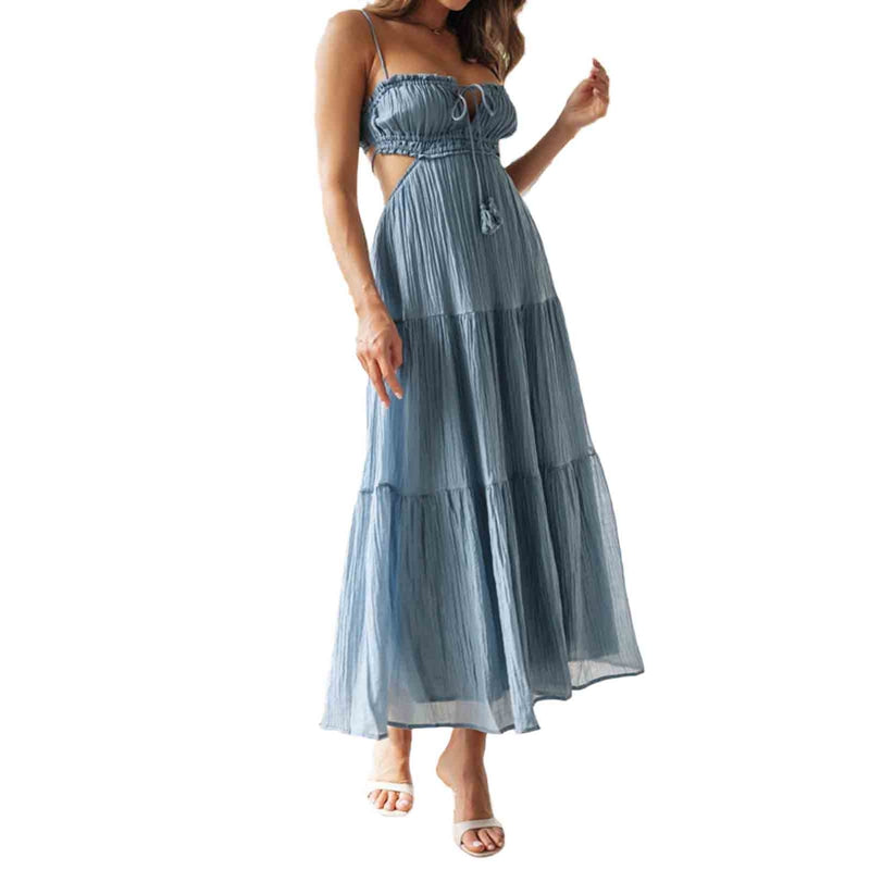 Perri Flowy Frill Trim Maxi Dress