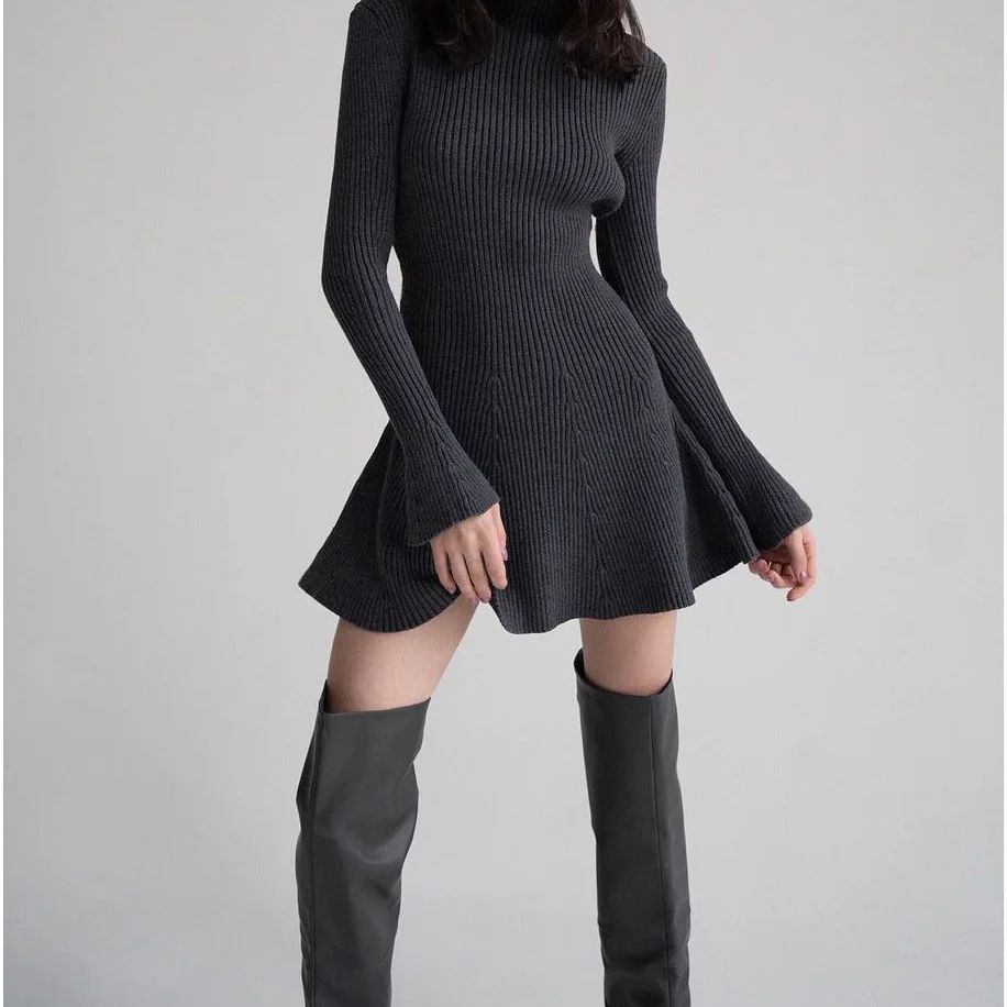 Rib Knit Sweater Mini Dress