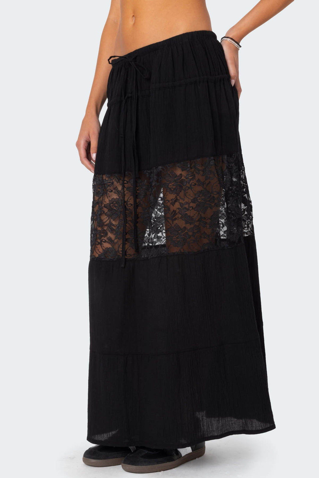 Mila Double Tie Lace Maxi Skirt