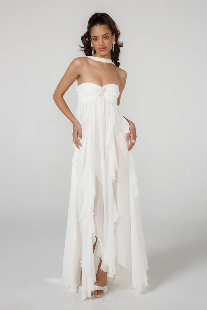 Astoria Backless Ruffle Maxi Dress