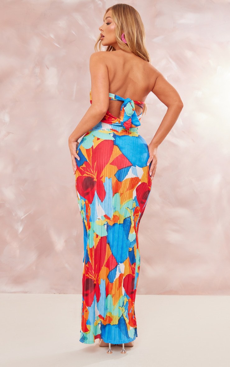 Floral Print Back-Tie Maxi Dress