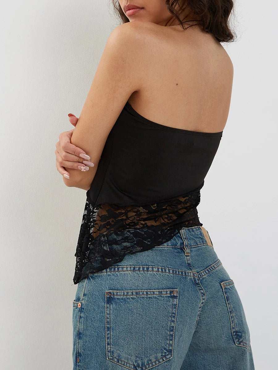 Floral Lace Tube Top