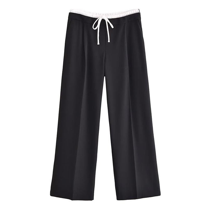 Low Rise Drawstring Wide Leg Pant