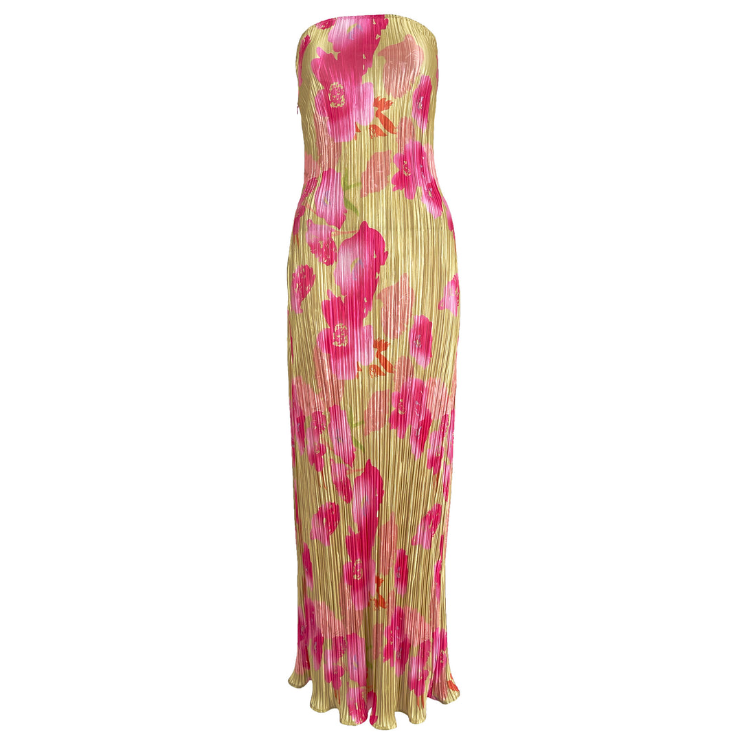 Floral Print Back-Tie Maxi Dress