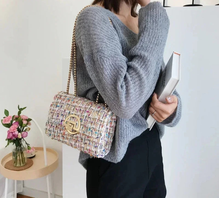 Tweed  Plaid Handbag