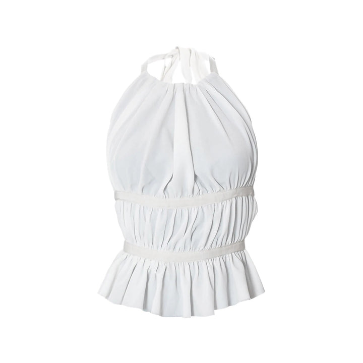 Vintage Pleated Backless Tank Top