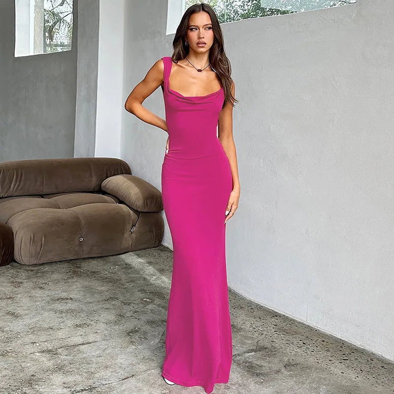 Selena Backless Bow Maxi Dress