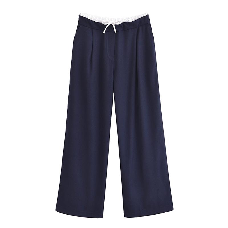 Low Rise Drawstring Wide Leg Pant