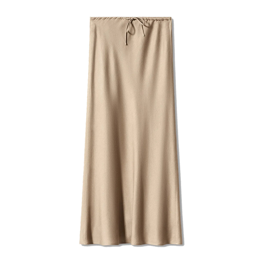 Amelia Drawstring Satin Maxi Skirt