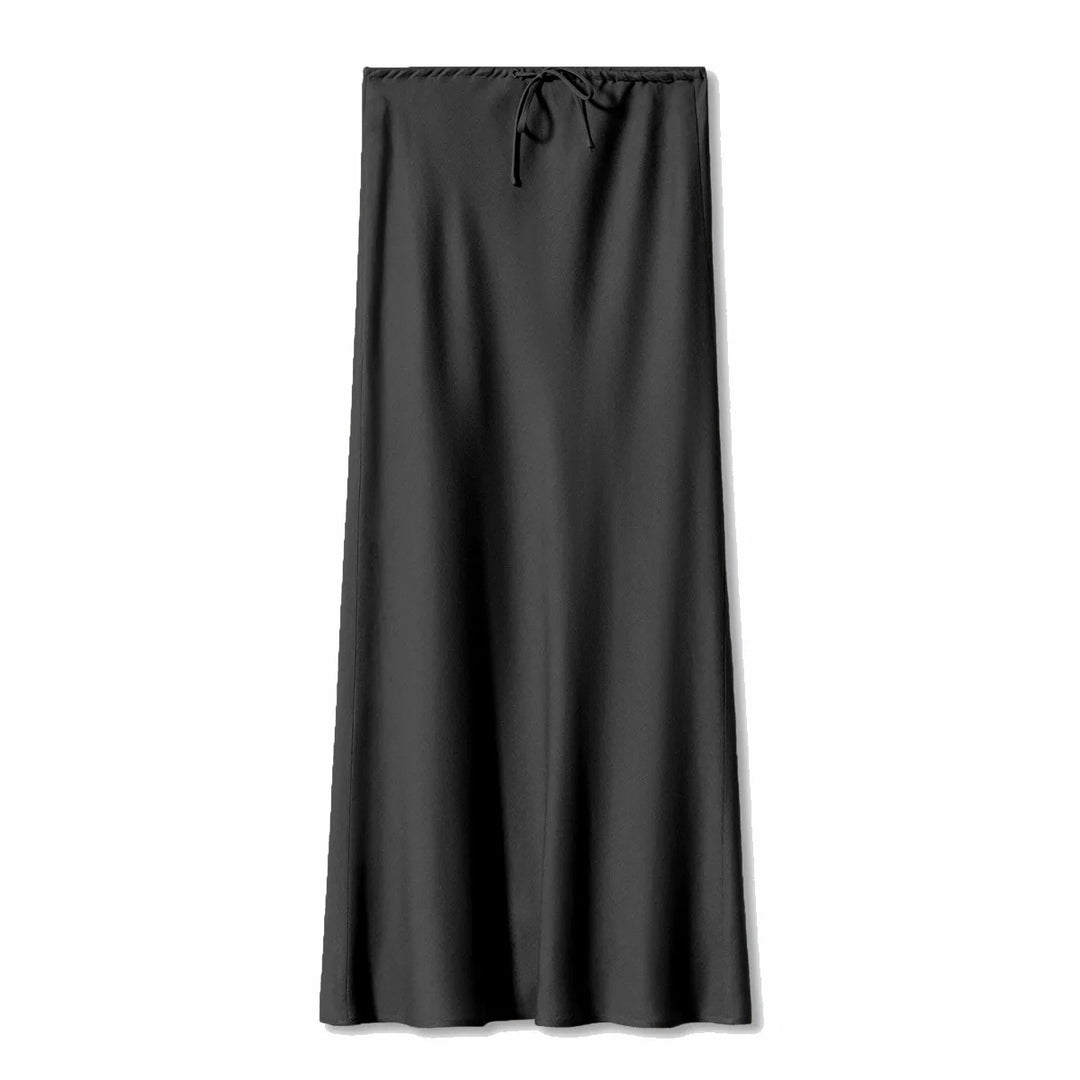 Amelia Drawstring Satin Maxi Skirt