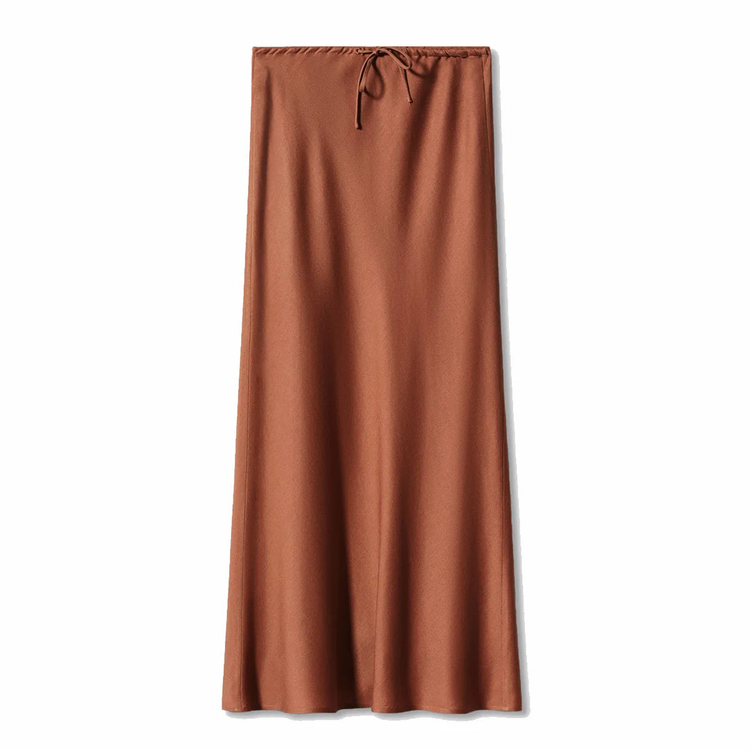 Amelia Drawstring Satin Maxi Skirt