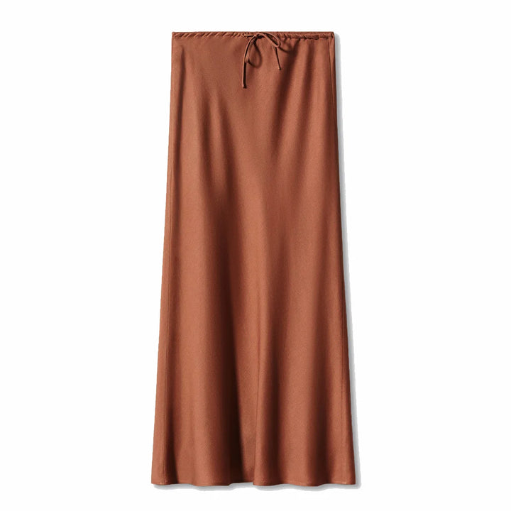 Amelia Drawstring Satin Maxi Skirt