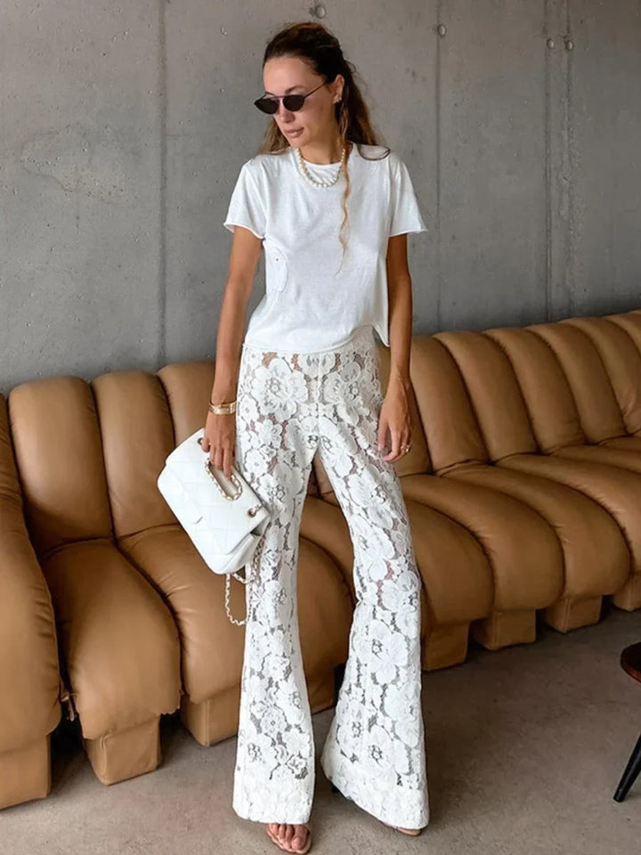 Fauna Wide-Leg Lace Pant