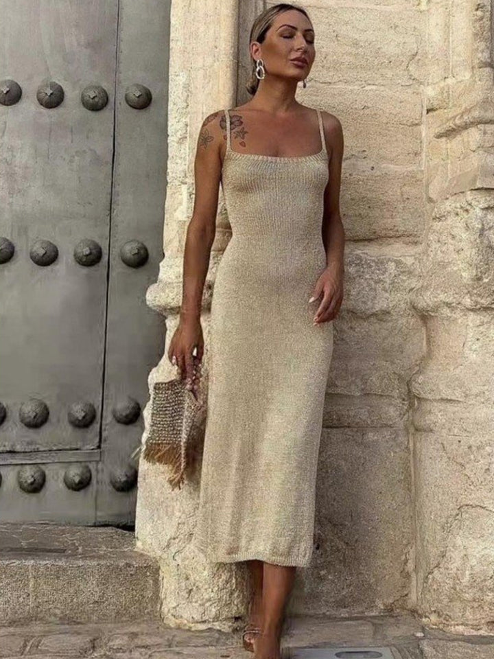 Melissa Knitted Back Tie Maxi Dress